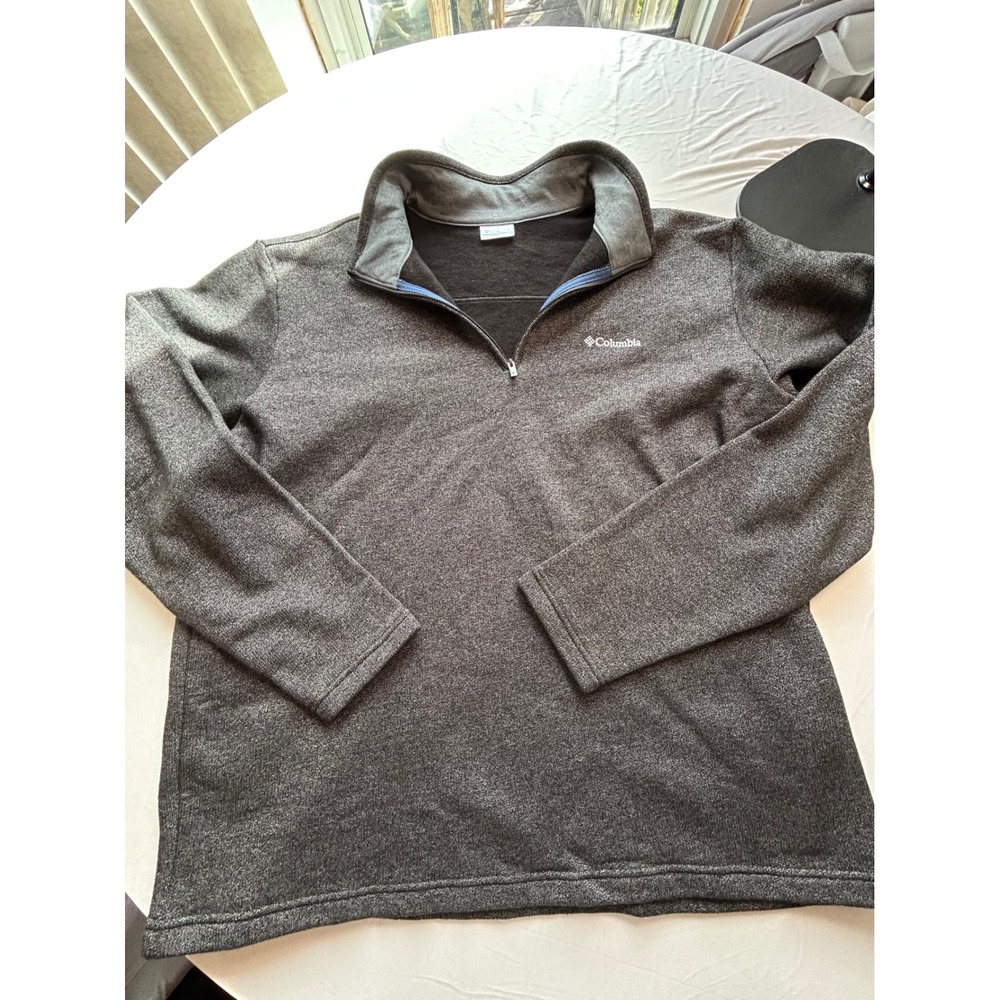 Columbia Mens XXL Gray Quarter Zip Fleece Pullover Sweater AM1534 Charcoal
